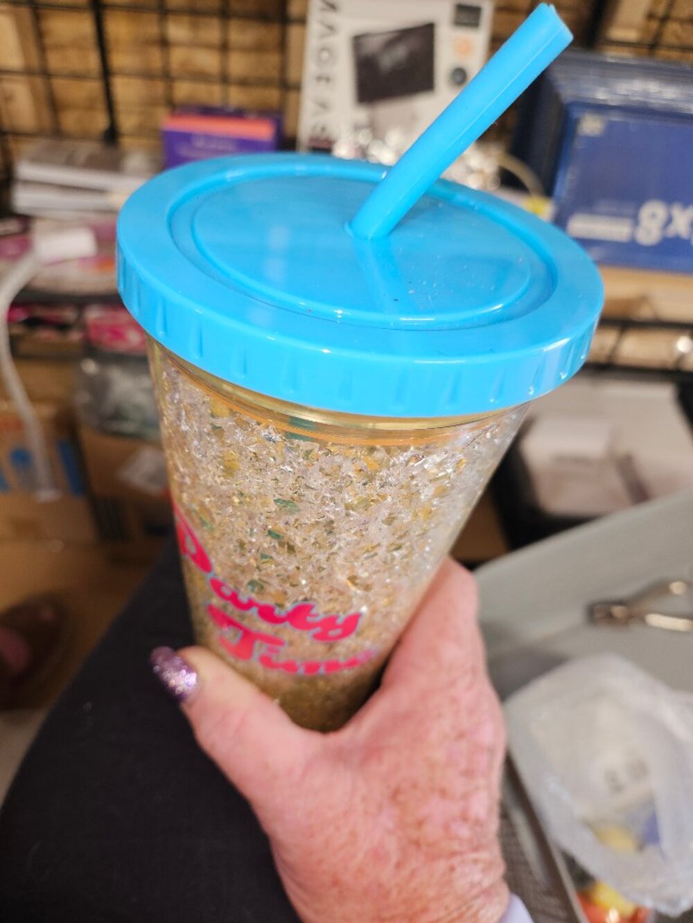 Party Time Glitter Tumbler with Straw - 25% Off When You Bundle 5+ Items!